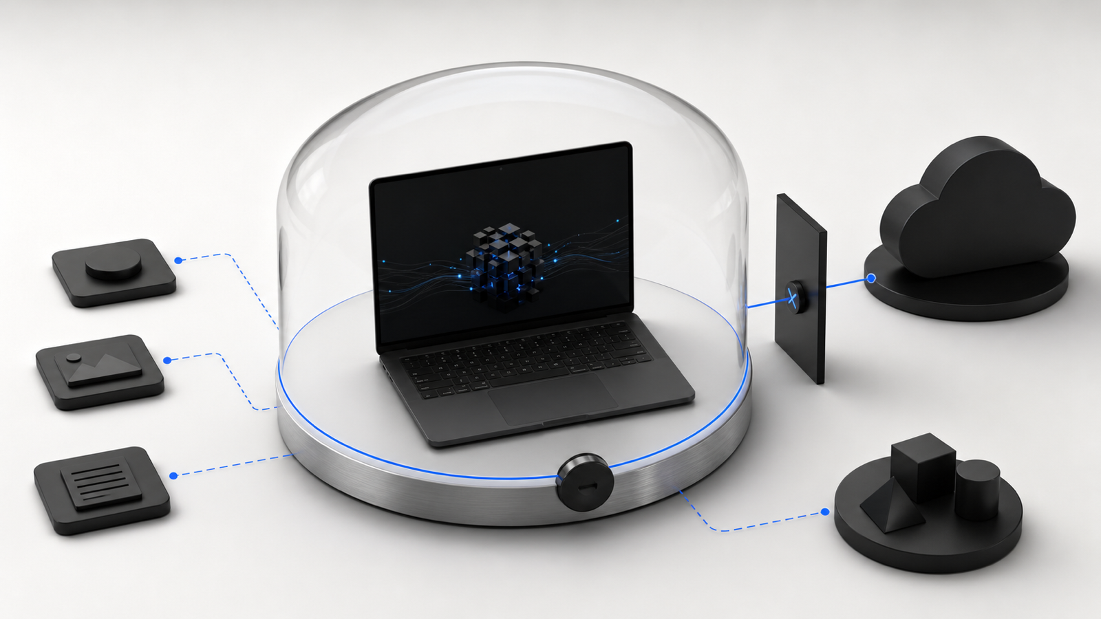 A compact AI model runs entirely inside a laptop without sending data to the cloud.